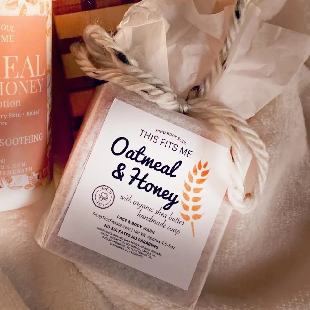 Oatmeal & Honey Artisan Clean Ingredients Gentle Face & Body Soap Organic